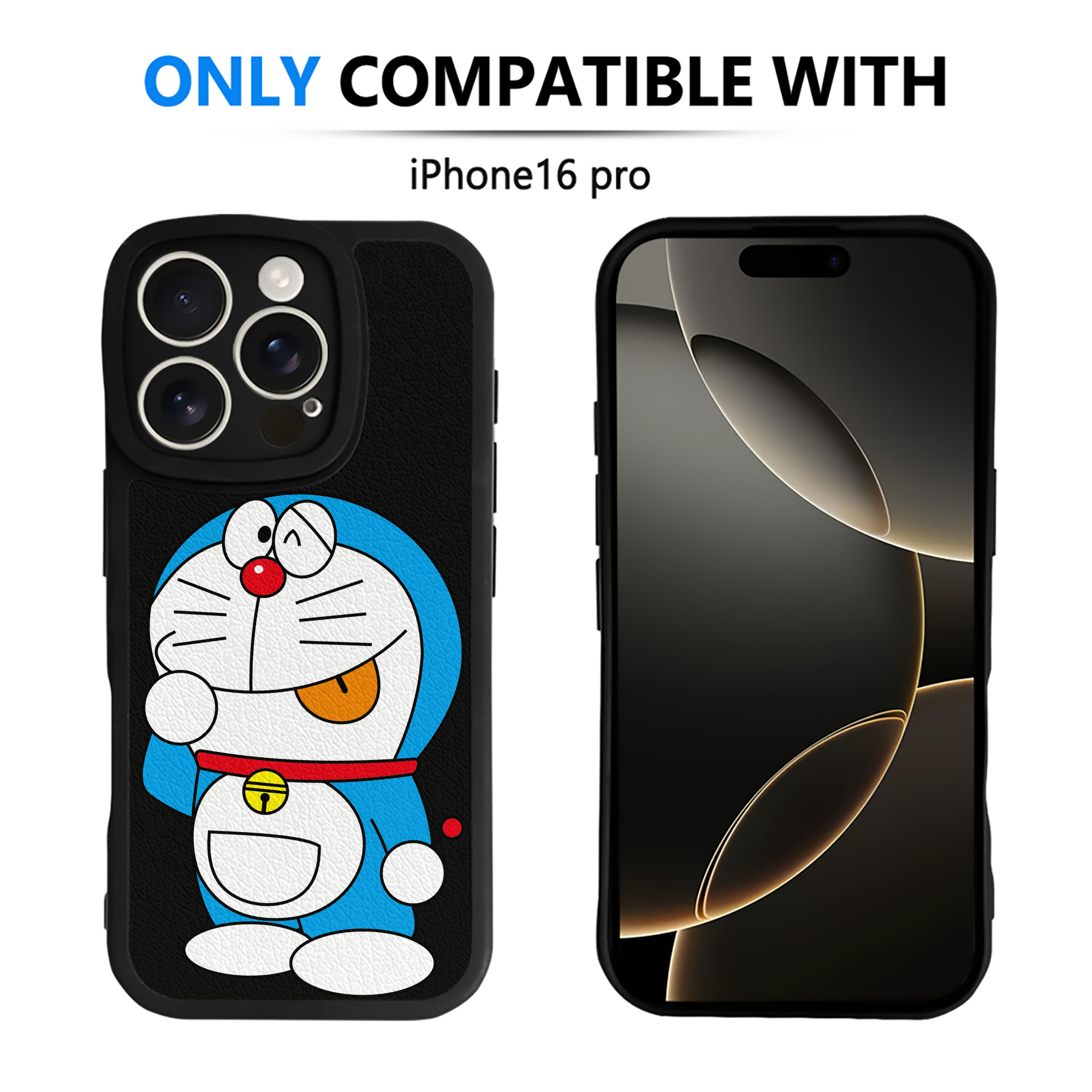 （画像用） ドラえもん Doraemon 【iPhone 16シリーズ対応】シリコンスマホケース（レザー調） 材質：シリコン